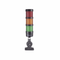 Torre LED Indicadora de estado de 3 niveles color Rojo, ?mbar y Verde, con Buzzer integrado a 85 dB,  a 110-240 VCA con Montaje incluido de 60 mm de di?metro