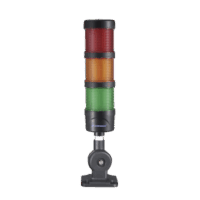 Torre LED Indicadora de estado de 3 niveles color Rojo, ?mbar y Verde, con Buzzer integrado a 85 dB,  a 24 VCD con Montaje incluido de 60 mm de di?metro