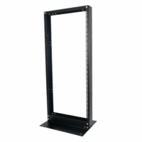 Rack de 2 Postes, Est?ndar 19", 24 Unidades, Fabricado en Acero, Base "L" para Anclar a Piso.