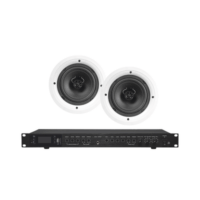 Amplificador de Audio con 2 Bocinas SP6 | 2 x 60W | Baja Impedancia 4 - 8? | Reproductor Bluetooth, USB, SD | Efectos Integrados Delay, Echo, Repeat
