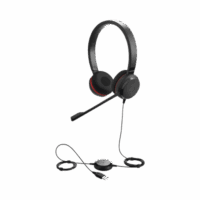 Jabra Evolve 30 Duo con conexión USB / 3.5mm, micr?fono con cancelación de ruido y controlador en el cable con botones e indicadores LED (5399-829-309)