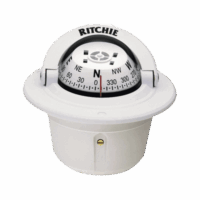 Br?jula serie Explorer en color blanco, con iluminación nocturna color verde.