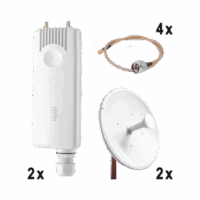 Enlace completo Punto a Punto para servicios TriplePlay, incluye: 2x FORCE300CSM, 2x NP1GEN2 (30 dBi), 4x Jumper