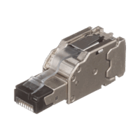 Plug RJ45 Blindado, Instalación Recta, Terminación en Campo Certificable, Compatible con Cat5e, Cat6 y Cat6A, Color Plata