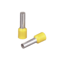 Ferr?l de cobre DIN Amarillo para Cable 10 AWG con largo 12 mm.  Paquete de 100 Piezas