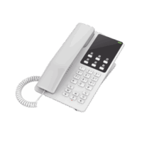 Tel?fono IP Hotelero, 2 l?neas SIP con 2 cuentas, codec Opus, IPV4/IPV6, color blanco, con gesti?n en la nube GDMS