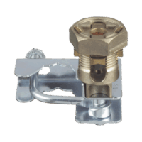 Abrazadera para Tierra física en Base de Piso Falso, para Cables de 6 a 1/0 AWG. Para Pedestales Cuadrados de 7/8" y Circulares de 1" a 1 1/8"