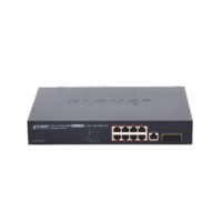 Switch Administrable Capa 2 de 8 Puertos PoE 802.3af/at Gigabit 140 W Max, 2 Puertos SFP, Modo Extendido Hasta 250 m.