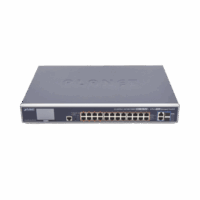 Switch Administrable L3, 24 puertos Gigabit PoE 802.3bt, 2 puertos 10G SFP+, Pantalla Tactil, Fuente Redundante, (600W)