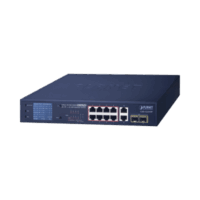 Switch No Administrable 8 Puertos Gigabit con Modo Extend PoE a 250 mts, 2 puertos Uplink 10/100/1000 Mbps, 2 Puertos SFP