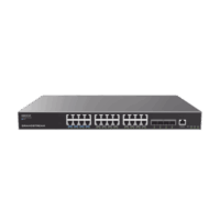 Switch Capa 3 PoE+ Administrable / 24 puertos 10/100/1000 Mbps + 4 Puertos SFP+ de 10 Gigabits / Hasta 360W / Compatible con GWN Cloud.