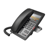 (H5 Color Negro) Tel?fono IP Hotelero de gama alta, pantalla LCD de 3.5 pulgadas a color, 6 teclas programables para servicio rápido (Hotline), PoE