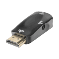 Adaptador (Convertidor) HDMI a VGA  / HDMI Macho a VGA Hembra / Resolución 1920x1080 @ 60Hz  / Adaptador de Audio de 3.5 mm / Chapado en N?quel