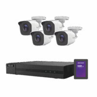 KIT TurboHD 1080p + SSD de 1 TB (1024 GB) / DVR 4 canales / 4 C?maras Bala de Metal / Fuente de Poder / Accesorios de Instalación