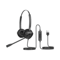 Diadema binaudal (duo) con tecnolog?a antishock para tel?fonos IP FANVIL USB con micr?fono de cancelación de ruido, larga durabilidad