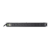 Tomacorriente Horizontal (PDU) de 10 Contactos (NEMA 5-15R) Rack 19" 1UR. Voltaje Entrada/Salida: 120Vca/15A