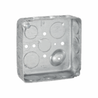 Caja Cuadrada 4 x 4"/ Profundidad 1- 1/2"/ Cuenta con 11 Entradas de 1/2" y 6 de 3/4"..