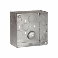 Caja Cuadrada Galvanizada de 4" x 4"/ Profundidad de 2 1/8" /8 Entradas 1", 3 Entradas 1/2" y  2 Entradas 3/4"/ Soldada.