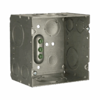 Caja Cuadrada 4- 11/16" x 4 11/16"/ Profundidad de 3-1/4"/ 2 Entradas  1", 1 1/4", 1 1/2", 2", 2 Entradas 1"-1 1/4", 2 Entradas 3/4 "- 1", 4 Entradas 1/2" - 3/4", 2 Entradas 1/2".