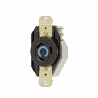 Recept?culo de Media Vuelta Industrial para Empotrar/ 20A  250V/ 2 Polos 3 Hilos/ NEMA L6-20R / Color Negro.