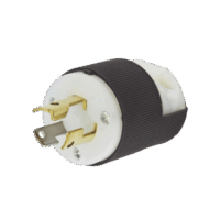 Clavija Industrial con Bloqueo de Media Vuelta / 15 A 125 V CA / 2 Polos 3 Hilos / Color Blanco y Negro / Nema L5-15P.