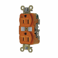 Contacto D?plex conexión a Tierra Aislada 15A 125V/ 2 Polos 3 Hilos/ Color Naranja/ Nema 5-15R/ Grado Industrial.