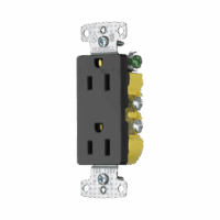 Contacto Duplex Decorador 15A 125V / 2 Polos 3 Hilos/ Nema5-15R / Color Negro.