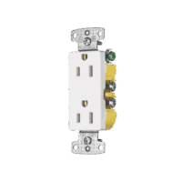 Contacto Duplex Decorador 15A 125V, 2 Polos, 3 Hilos, Color  Blanco (Nema5-15R).