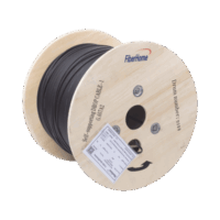 Carrete de 1 km de Fibra ?ptica A?rea Mini Figura 8 G.657A2 tipo Drop, Monomodo de 1 Hilo (unifibra), Color Negro