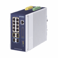 Switch Industrial Administrable Capa 3, Con 8 Puertos PoE Gigabit 802.3bt, 2 Puertos SFP de 1 G / 2.5 G, 2 Puertos SFP 10 G