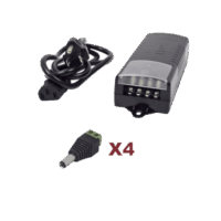 Kit con fuente EPCOM con salida de 12 Vcc a 5 Amper con 4 salidas / Incluye conectores JR52