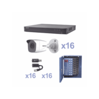 KIT TurboHD 1080p / DVR 16 Canales / 16 C?maras Bala (exterior 2.8 mm) / Transceptores / Conectores / Fuente de Poder Profesional