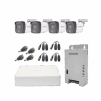 Kit TURBOHD 1080p / DVR 4 Canales / 4 C?maras con Micr?fono Integrado y 101? Visi?n / Luz Blanca + IR Visi?n Nocturna / Transceptores / Conectores / Fuente de Poder Profesional Compacta Modelo:KH1080P4BSFH