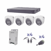 kit colorvu turbohd 1080p / dvr 4 canales / 4 c?maras eyeball (exterior) lente 2.8mm / fuente de poder profesional / transceptores de video y accesorios de corriente KH1080P4EC