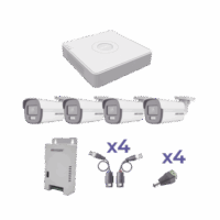 kit colorvu turbohd 1080p lite / dvr 4 canales / 4 c?maras bala (exterior 2.8 mm) / transceptores / conectores / fuente de poder profesional KH1080PL4BC