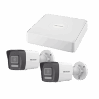 Kit IP 1080p (2 Megapixel) / NVR de 4 Canales con 4 Puertos PoE / 2 C?maras Bala IP con Microfono Integrado / ColorVu Lite y ACUSENSE Lite Modelo:KIPCSTART