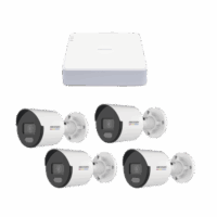 kit ip 1080p (2 megapixel) / nvr de 4 canales con 4 puertos poe / 4 c?maras ip bala colorvu lite y acusense lite / micr?fono integrado KIPCV2M/4B