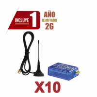 KIt de 10 Comunicadores de Alarma MINI012G con Antena 2G / Incluyen 1 A?o de Cobertura / Aplicación Gratuita / Cero Configuración / Compatible Honeywell/DSC/CROW/PIMA
