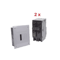 Kit Centro de Carga 4P para empotrar con 2 Interruptores Térmicos de 2 Polos, 20Amp 120/240Vca 10kA.