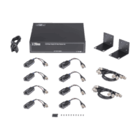 Kit de TRANSCEPTOR ACTIVO DE 8 CANALES / VIDEO+PODER en un solo Cable UTP / 150 metros en 4K, 200 metros en 5 MP/ Env?a 36 Vcc y Recibe 12 Vcc / TODO INCLUIDO PARA RACK / Compatible con c?maras HD-TVI/CVI/AHD/CVBS / INSTALAción LIMPIA