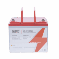 Batería de Litio Ciclo Profundo, 12.8 Vcc 100Ah (LiFePO4 de Celdas Cil?ndricas) , Solar, Marina, M?ximo 100 A de Descarga