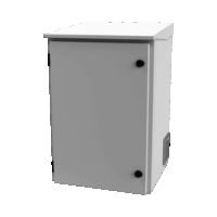 Gabinete de Exterior con Rack de 19" de 16U con Ventiladores y Termostato (Montaje a poste o torre se vende por separado).