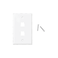 Placa de pared de 2 puertos, Keystone, Color Blanco