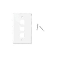 Placa de pared de 3 puertos, Keystone, Color Blanco
