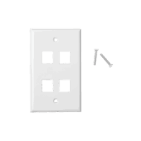 Placa de pared de 4 puertos, Keystone, Color Blanco