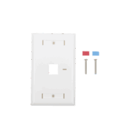 Placa de pared de 1 puerto, Keystone, con espacio para etiqueta, Color Blanco