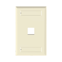 Placa de Pared Vertical, Salida Para 1 Puerto Keystone, Con Espacios Para Etiquetas, Color Marfil
