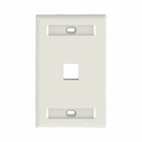 Placa de Pared Vertical, Salida Para 1 Puerto Keystone, Con Espacios Para Etiquetas, Color Blanco Mate