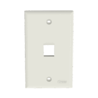 Placa de Pared Vertical, Salida Para 1 Puerto Keystone, Color Blanco Mate