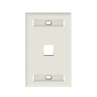 Placa de Pared Vertical, Salida Para 1 Puerto Keystone, Con Espacios Para Etiquetas, Color Blanco